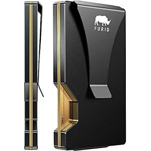 Furid Slim RFID Metal Card Wallet w/ Money Clip $4.50