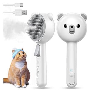Feelneedy Rechargeable Steam Pet Grooming Brush $10.85