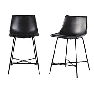 2-Count Walker Edison Xuma Modern Faux Leather Armless Low Back Counter Stool $38 + Free Shipping