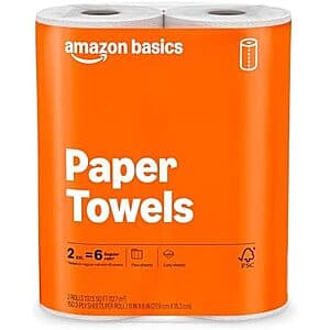 Prime Members: 2-Pk 150-Sheet Amazon Basics 2-Ply Flex-Sheets Paper Towels $2.15 w/ S&S + Free S&H