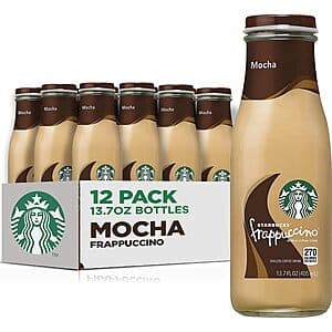 12-Pack Starbucks Frappuccino 13.7 fl. oz Coffee Drink Bottles (Mocha Flavored) $20.30