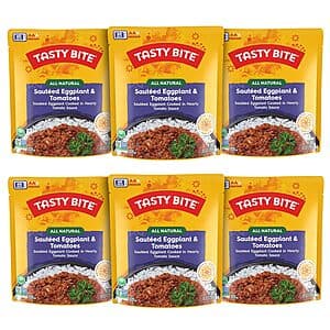 6-Pack 10-Oz TASTY BITE Sautéed Eggplant & Tomatoes $12.90 w/ Subscribe & Save