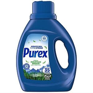 Purex Liquid Laundry Detergent bottle in Linen & Lilies scent, 50 fluid ounces.