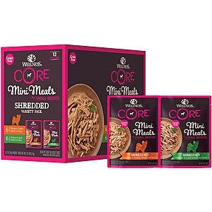 12-Pack 3oz. Wellness Core Natural Grain Free Mini Wet Dog Meal/Pouches 2 for $14 w/ Subscribe & Save + Free S/H