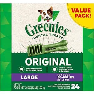 Select Accounts: Greenies Dental Care Dog Treats:130-Ct Teenie $14.40, 24-Ct Large $14 & More w/ Subscribe & Save