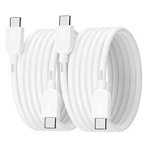 2-pk 6' Cable Matters 240W USB C Charging Cable (white) $7