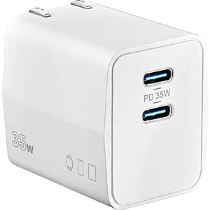 Insignia Up to 35W Dual USB-C Port Wall Charger (White) $10 + Free S&H