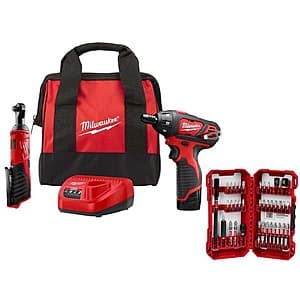 Milwaukee M12 12V Cordless 3/8" Ratchet & Screwdriver Kit  w/ 1.5Ah Battery & Charger $119 + Free Shipping