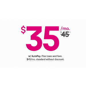 T-Mobile Fiber branding with three internet speed tiers displayed: 300 Mbps, 1 Gig, and 2 Gig options.