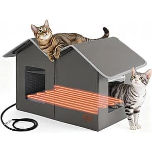 Bedsure Weatherproof Heated Outdoor Cat House $21.95 + Free S&H