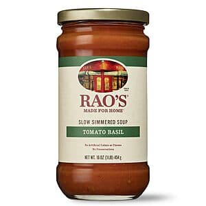 16-Oz Rao's Made for Home Slow Simmered Soup (Tomato Basil) $1.80 w/ Subscribe & Save