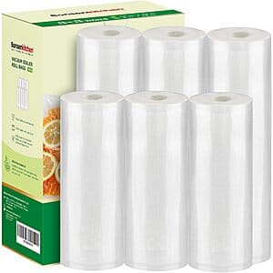 Prime Members: 6-Ct Bonsenkitchen Vacuum Sealer Rolls (3x 11"x16', 3x 8"x16') $9.50 + Free Shipping