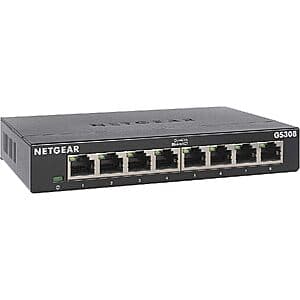 8-Port Netgear Gigabit Ethernet Unmanaged Switch $12