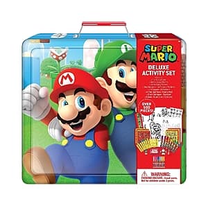 500-pc Nintendo Super Mario Deluxe Activity Art Set w/ Metal Carrying Case $7