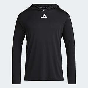 adidas Men's D4T AEROREADY Long Sleeve Pullover Hoodie (Black/White) $13.20 + Free S&H