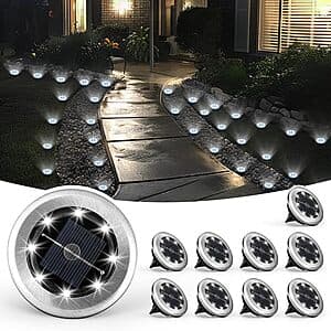 10-Pack SOLPEX Mini Solar Ground Lights (Cool White) $9.10