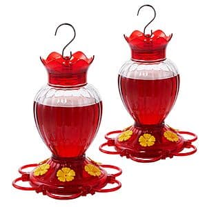 2-Pack 20oz Backyard Expressions Hummingbird Feeders $10.65