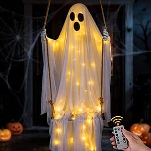 4.8' TAINAT Hanging Swing Ghost Outdoor Halloween Decoration $20