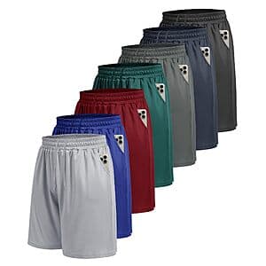 BOOJO 7-pk Mens Athletic Shorts w/ Pockets (various) from $20.50