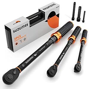 3-Pc SUZUME 72 Teeth Dual-Direction Torque Wrench Set (1/4", 3/8", 1/2") $54.05 + Free S&H