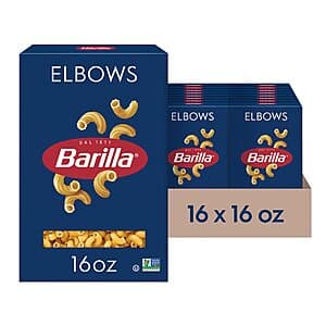 16-Pack 16-Oz Barilla Pasta (Elbow Macaroni) $12.45 w/ Subscribe & Save