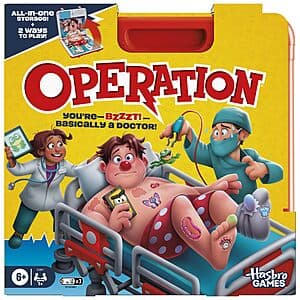 Hasbro Operation Electronic Board Game w/ All-in-One Carrying Case $6.25
