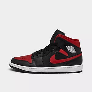 Nike Men's Air Jordan Retro 1 Mid Casual Shoes (Black/Varsity Red/Summit White) $68 + Free Shipping on $75+