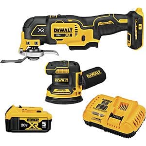 DeWALT 20V Max Sander & Oscillating Combo Kit w/ 5.0Ah Battery & Charger $149 + Free Shipping