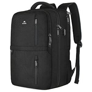 40L MATEIN Carry-On Travel Backpack w/ USB Port & 17" Laptop Slot (X-Large, Black) $24