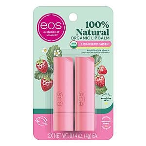 2-Pk 0.14-Oz eos Natural Shea Smooth Lip Balm Sticks $2.85 w/ Subscribe & Save