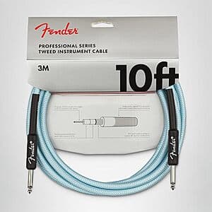 Fender Professional Series Tweed Instrument Cable with classic tweed pattern design, 10 feet in length.