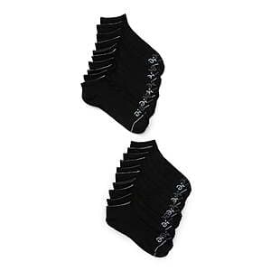 20-Pack Lee Men's Iconic Originals No Show Socks (Size 6-12, Black or White) $6