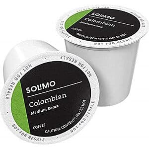 100-Count Solimo Coffee Pods for K-Cup Brewers (French, Colombian, or Breakfast) $8.55 w/ Subscribe & Save
