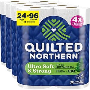 Prime: 24-Pk Quilted Northern Toilet Paper Mega Rolls + $15 Amazon Credit 3 for $54.10 w/ S&S + Free S&H