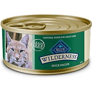 Select Accts: 24-Ct 3-Oz Blue Buffalo Wilderness Duck Paté Grain-Free Wet Cat Food $17.35 w/ S&S