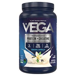 Select Accts: 33.9-Oz Vega Protein + Creatine 30g Plant-Based Drink Mix (Vanilla) $21.55 w/ S&S & More