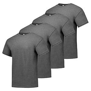 4-Pk Hanes Men's Short Sleeve Essentials Crewneck Cotton/Poly T-Shirt (Charcoal) $11.90