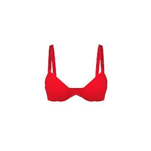 Red Victoria's Secret Very Sexy Bombshell Add-2-Cups push-up bra with classic design.