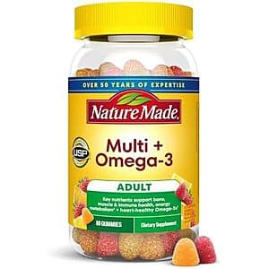 Select Accts: 80-Ct Nature Made Multivitamin + Omega-3 Gummies $5 w/ S&S