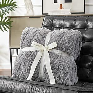 60" x 80" Cozy Bliss Faux Fur Textured Throw Blanket (various) $16