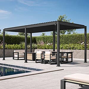 MIRADOR 10'x20' 111SR Louvered Aluminum Pergola w/ Adjustable Roof (2 Colors) $1984 + Free Shipping
