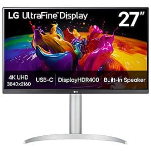 27" LG Ultrafine 4K 60Hz IPS DisplayHDR 400 Monitor w/ 90W USB-C & Speakers $260 + Free Shipping