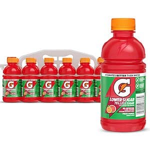 12-Pk 12-Oz Gatorade Lower Sugar Electrolyte Sports Drink (Fruit Punch) $4.50 w/ S&S