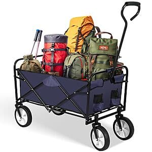Prime Members: YSSOA Collapsible Swivel Wheel Garden Cart w/ 220lb Capacity (Blue) $27 + Free Shipping