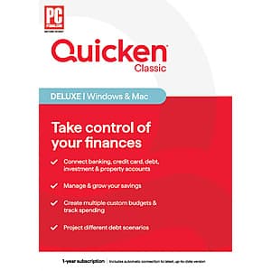 1-Year Quicken Classic Deluxe Subscription (Windows & Mac) $41.95 + Free Shipping