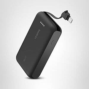 Belkin Portable Charger Power Bank 10000 mAh w/ Integrated USB-C Cable $15