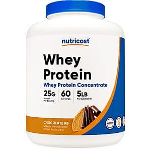 5-Lbs Nutricost Whey Protein Concentrate (4 flavors) $43.15 w/ Subscribe & Save & More + Free Shipping