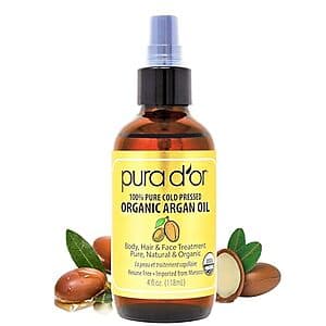 4-Oz PURA D'OR Organic Moroccan Argan Oil $6.15 w/ Subscribe & Save