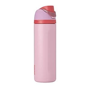 Owala FreeSip 24-oz insulated stainless steel water bottle with flip-top straw lid in Angel Food Cake color.