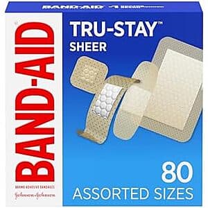 80-Ct Band-Aid Brand Tru-Stay Sheer Strips Adhesive Bandages (Assorted Sizes) $2.80 w/ Subscribe & Save